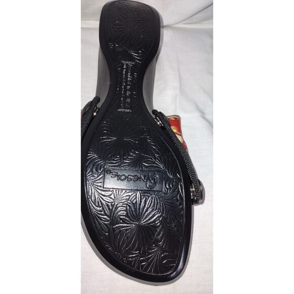 Sz 7 NEW ONESOLE Interchangeable Black Stretchy Shoes Slip On Sandals + Toppers - Picture 7 of 9